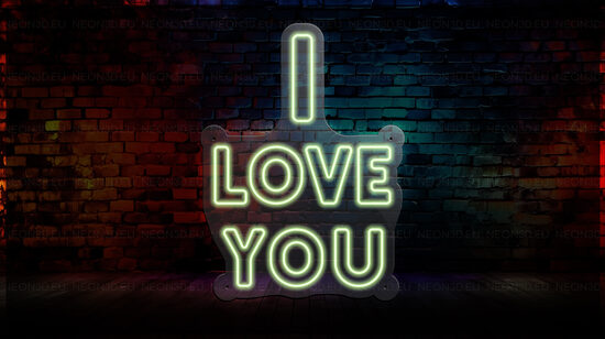 LED neona izkārtne „I Love You“ (590 x 800 mm)